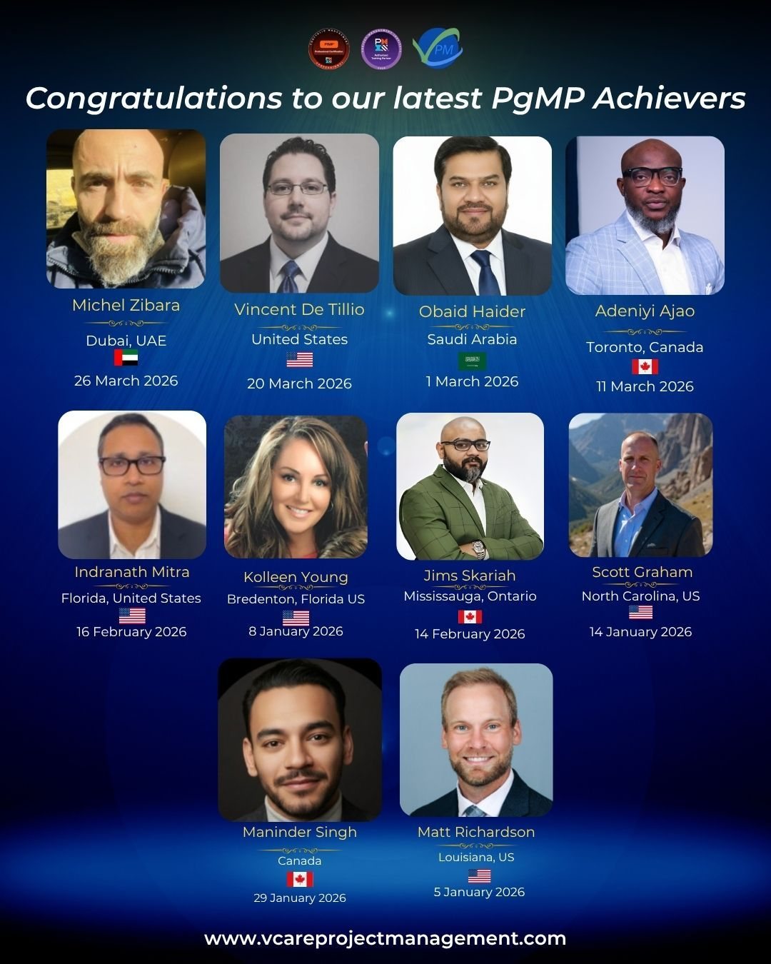 PgMP achievers, 2026